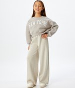 Resim Koton Basic Bol Paça Eşofman Altı Beli Lastikli Modal Kumaş Bej 5wkg40205ak Ekru 