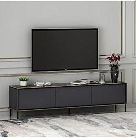 Resim TV Sehpası Kozan Antrasit Mermer Desen 180 cm 