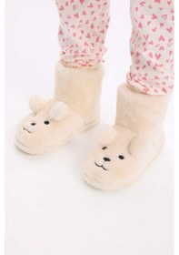 Resim DeFacto Kız Çocuk Düz Taban Panduf D3444A824WNBG47 Bej 