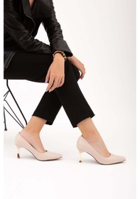 Resim Tamer Tanca Kadın Vegan Bej Stiletto Ayakkabı 911 225 Bn Ayk Y22 Bej Cılt Bej 