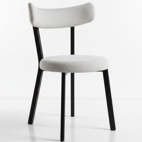 Resim Özcan Metal 2 Adet Teddy Sandalye Siyah Metal Ayak Mutfak Salon Kafe Restoran Sandalyesi Metal Demonte Bej 