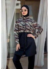 Resim Remsa Mayo Remsa Paraşüt Tam Kapalı Tesettür Mayo R4806 Safari Siyah 
