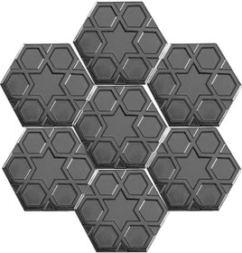 Resim Armada Çini 15x17 Cm Yıldız Mat Metalik Altıgen Seramik 