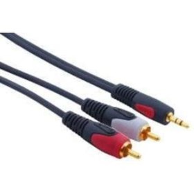 Resim Aux Kablo - 3.5 Mm Stereo Erkek - 2X Rca Erkek - 3 Metre 