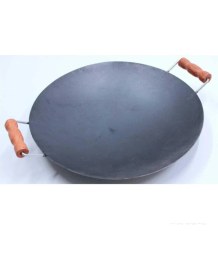 Resim Otm Kavurma Sac 40 cm Çift Taraflı Saç Kavurma Gözleme Sacı Ahşap Kulp FR40 
