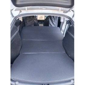 Resim Tesla - Model Y Uyumlu Oto Arka Koltuk Yatağı - Si̇yah - 6 cm Kuştüyü Sünger, Yastıklı, Çantalı 