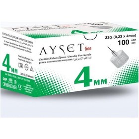 Resim Ayset Fine İnsülin Kalem İğnesi 32G 0.23 X 4Mm 100Lü Kutu 