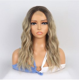 Resim Kumral / Balköpüğü Ombre Ve Röfleli Küt Tül Peruk - Aysc-582387 Karışık - Çok Renkli 