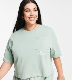 Resim NIKE Sportswear Swoosh Büyük Beden Kadın Yeşil T-Shirt DN4975-006 - Yeşil / 3X 