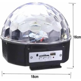 Resim Aydogan's Disko Topu Renkli Işıklı Lazer Parti Bluetooth Bağlantılı LED Küre 