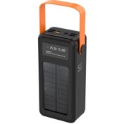 Resim ROBEVE Acl 50000 Mah Powerbank Göstergeli Powerbank Solar Fenerli Güneş Enerjili Type C - Lightning 