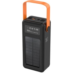 Resim ROBEVE Acl 50000 Mah Powerbank Göstergeli Powerbank Solar Fenerli Güneş Enerjili Type C - Lightning 