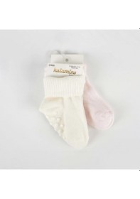 Resim Katamino Cenet 2'li Abs'li Kız Bebek Çorap 44048 Ekru-pembe 