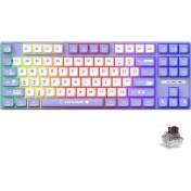 Resim Ajazz AK870 Mc Kablolu Mekanik Oyun Klavyesi Mor Klavye 