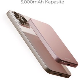Resim Woyax Magsafe Powerbank 5000mAh Slim Hızlı Taşınabilir Batarya iPhone 11 12 13 14 15 16 17 Pro Max Samsung 