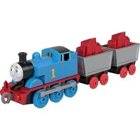 Resim Ohbe Express Thomas ve Arkadaşları Oyuncak Tren, Birinci Sınıf Süslemeleri, 2 Döner Tekerlekli Yük Vagonu ve Kırmızı Kristal Kargosuyla Mattel'in 80. Yılı Küçük Metal Lokomotif, JFV72 