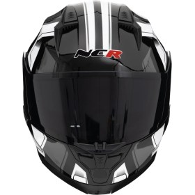 Resim NCR Icon Çene Açılır Kask Siyah Vizörlü 