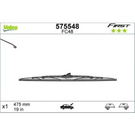 Resim Valeo SİLECEK SÜPÜRGESİ 48CM X1 NORMAL TİP FİRST ÜNİVERSAL NGR4651 NGR4651 NGR465 