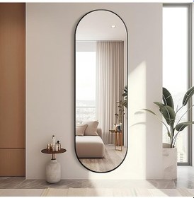 Resim Model Alfa Dekoratif Ayna Boy Aynası Mdf 180cm X 62 Cm Elips Ayna 180 X 60 Siyah Antno27s Siyah 