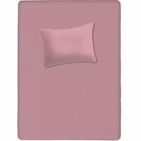 Resim %100 Pamuklu Bebek Lastikli Çarşaf 60x120+20 Bebek Yastık Kılıfı 35x45 Pudra Pembe 