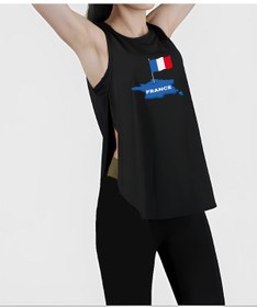 Resim Siyah Yırtmaçlı France Spor Kadın Atlet Siyah 