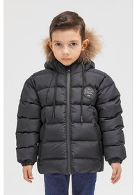 Resim Benittokids Erkek Çocuk Natürel Kürklü Mont 51289 Lacivert 
