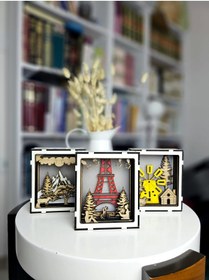 Resim Quun Ahşap Kişiye özel Led Aydınlatma Hediyelik Masa Lambası Gece Lambası Çocuk Odası Lambası 