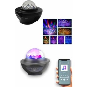 Resim Nrzsnt Masa Ve Gece Lambası Renkli Projektör Işıklı Disko Topu Bluetooth Hoparlör Çok Renkli 75382296 