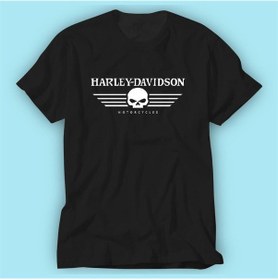 Resim Harley Davidson Skull Siyah Baskı Logo Tshirt Modeli 