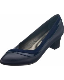 Resim Costo Shoes 41,42,43,44 Numaralarda KDR1308 Lacivert Estetik Derin Dekolteli Abiye Özel Deri Büyük Numara Kadın Topuklu Ayakkabı 