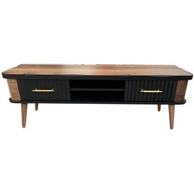 Resim Evimeaksesuar 150 Cm Kütük Tv Sehpası&Ünitesi Komple Ceviz Kaplamalı Mdf,Ahşap 