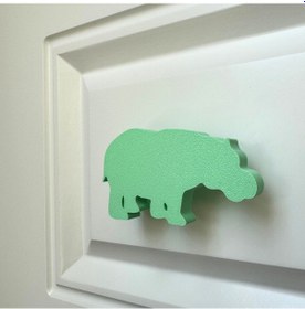 Resim Pomerol Yeşil Hipopotam Dolap Kulpu - Çocuk Odası, Mutfak Ve Banyo İçin Modern Ve Dayanıklı Mobilya Kulp 