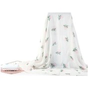 Resim Novahub Moveevo Insular Bambu Elyaf Bebek Gazlı Bez Kundak, 130x110cm Gül Beyaz Emzirme Battaniyesi Beyaz 