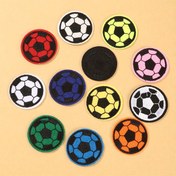 Resim 12 Parça Set, Canlı Çok Renkli Futbol Topu Ütüyle Yapışan Yamalar, DIY El İşleri, Giysi & Sırt Çantası Süslemeleri için Zarif Nakışlı Aplikeler, DIY El Sanatları Malzemeleri|Futbol Topu Tasarımı|Nakışlı Yamalar, Futbol Aksesuarları 