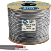 Resim Cable Cable Kamera Kablosu 2+1 Cctv Combo 2x0.75 Dış Mekan 500 mt Erk Yerli 