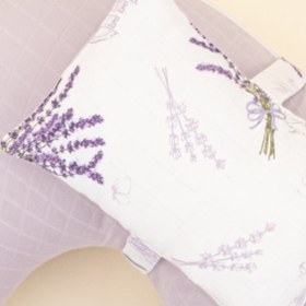 Resim Emzirme Yastığı - Çift Taraflı - Lila Muslin - Lavanta 