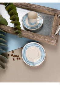 Resim Porser Alya Açık Mavi Kahve Fincan Takımı 80cc 2 Kişilik 4 Parça Çok Renkli 