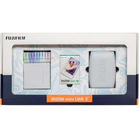 Resim Fujifilm Instax Mini Link 3 Beyaz Akıllı Telefon Yazıcısı Bundle Box 