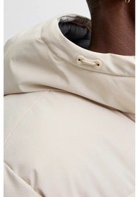 Resim Jack & Jones Erkek Jjglobal Kapüşonlu Şişme Mont 12283517 Ekru Ekru 