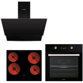 Resim Kumtel B66 - SF2 (DDT) - V6 04T - DA6-835 Vitro Ankastre Set Siyah 