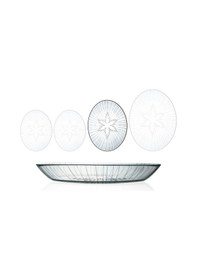 Resim Decocia 1 Adet 29 Cm Oval Cam Salata Sunum Tabağı Vega Desenli 