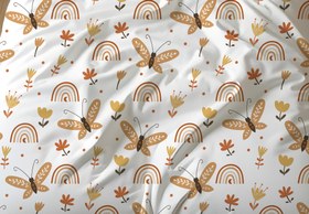 Resim Evmila Minik Kelebekler Desenli Nevresim Takımı - 160x220cm Nevresim +50x70cm Yastık Kılıfı+90x190cm Çarşaf 