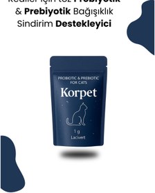 Resim KorPet Kediler Için Probiyotik Prebiyotik 1 Paket 1 gram 