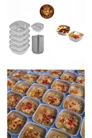 Resim figanlar ambalaj Alüminyum Aşure Tatlı Kasesi Sütlaç Kabı tatlı kabı 50 adet Tatlı Kase 