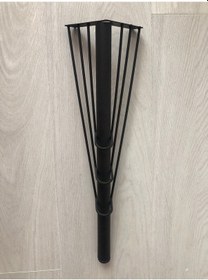 Resim Metal 40x10x10 Cm Siyah Boyalı Sehpa / Puf / Sandalye Ayağı (4 Adet) 