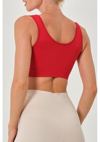 Resim Mistirik Rosella Model Kalın Askılı Esnek Pedsiz Spor Sütyen Kırmızı Renk/1 Kırmızı 