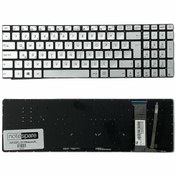 Resim Notespare Asus ile Uyumlu NSK-UPPBC 0T, NSK-UPPBC 1, NSK-UPPBC 1D Notebook Klavye Işıklı Gümüş Gri TR 