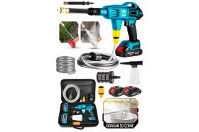 Resim Graizer 3800 Vf 30 Ah 100 Bar Kömürsüz Şarjlı Oto Yıkama Makinesi Çift Akülü Bahçe Yıkama Makinasi 