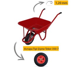 Resim Kanat C12 Avrupa Tipi Şişme Teker Demonte El Arabası 1.20 mm Sac 