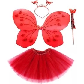 Resim Alvo Store Kırmızı Kelebek Kostümü - Kostüm Aksesuar Seti 4 Parça 